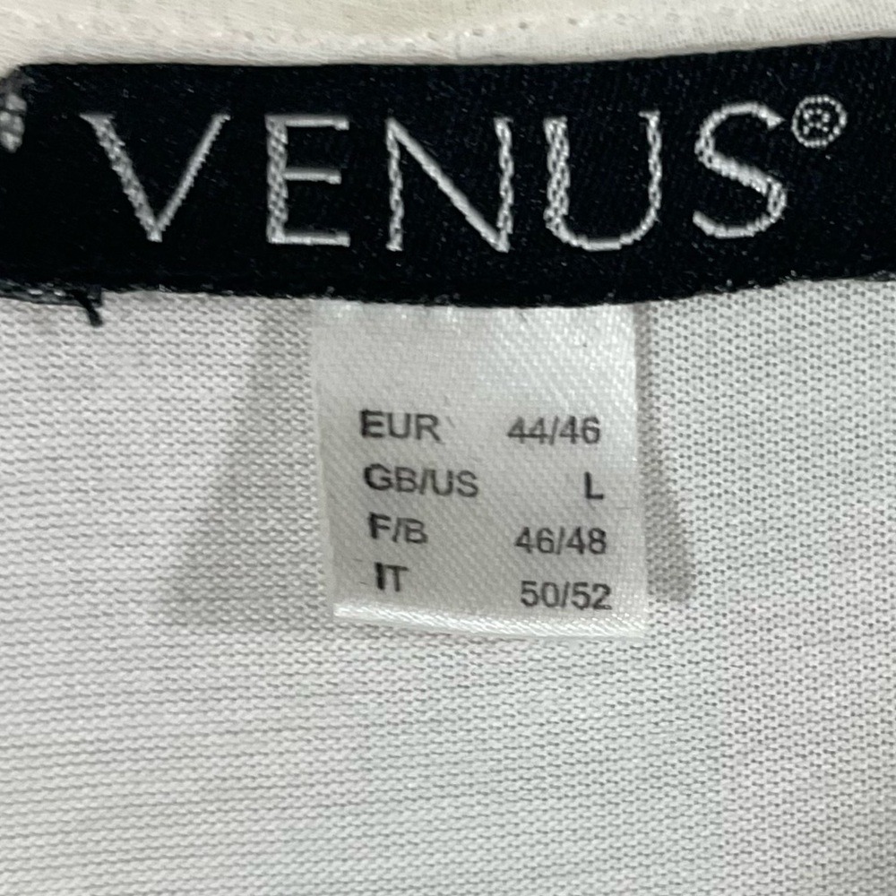 Venus White Sleeveless Sheer Drapey Suplice Overlay Tank Top Blouse Size‎ L - Picture 3 of 6